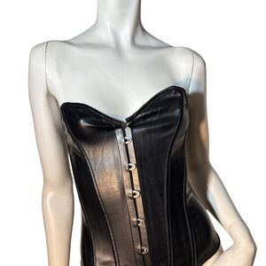 Black Vinyl mate Tone Corset Top